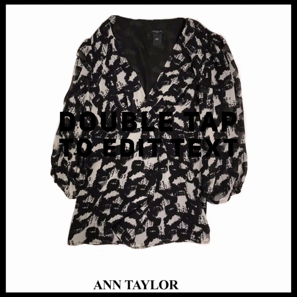 Ann Taylor Blouse Sz 2 Classic B&W